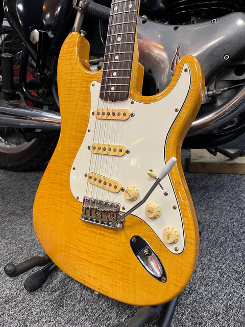 1994 Fender MIJ 62 Reissue Foto Flame Stratocaster Blonde W/ Rosewood Neck