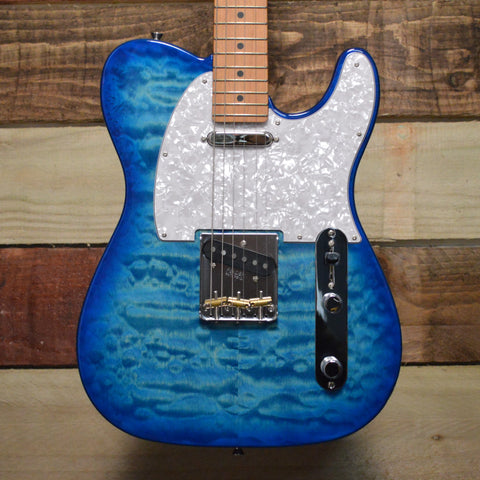 Fender MIJ FSR Hybrid II Telecaster Quilt Top Aqua Blue 2023