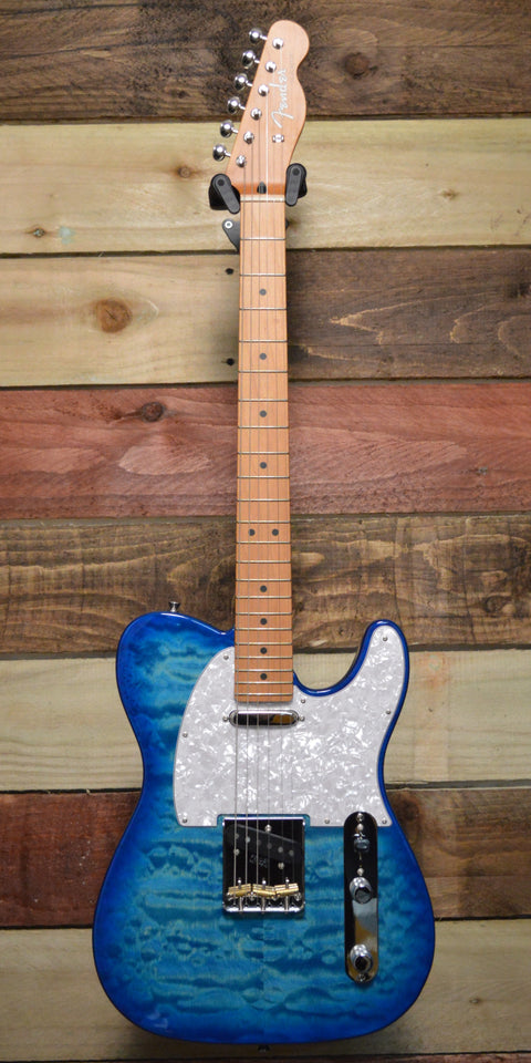 Fender MIJ FSR Hybrid II Telecaster Quilt Top Aqua Blue 2023