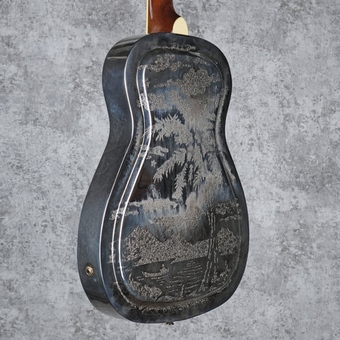 Ozark 3515BTE Engraved Thinline Electric Resonator Chrome