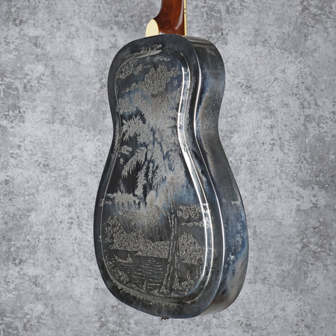Ozark 3515BTE Engraved Thinline Electric Resonator Chrome
