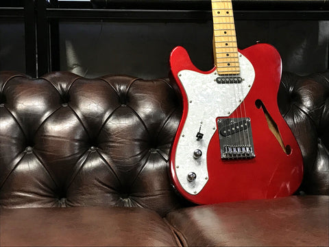 Fender Thinline "Custom Build" USA Neck Left Hand Benson HW Pickups 2005 - Candy Apple Red
