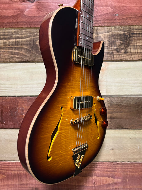 B&G Guitars Little Sister Crossroads Cutaway Tobacco Burst 2021