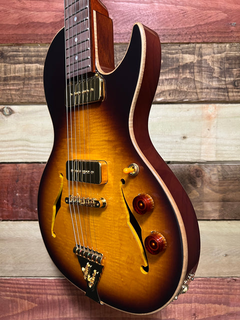 B&G Guitars Little Sister Crossroads Cutaway Tobacco Burst 2021