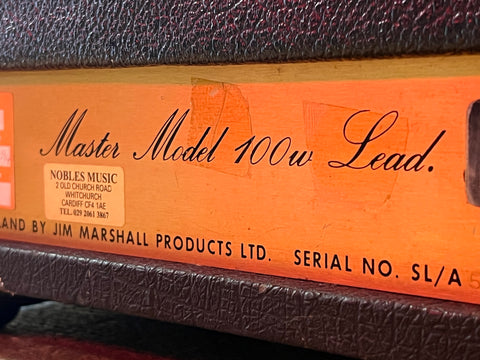 Marshall JMP 2203 Mk2 Master Model Lead 100-Watt Head 1975