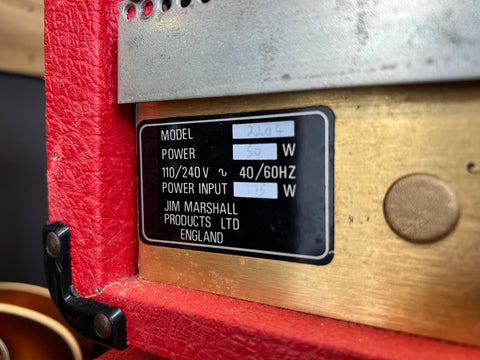 Marshall JCM 800 Lead Series Model 2204 50-Watt Master Volume Mk2 Head (FACTORY RED!) 1984