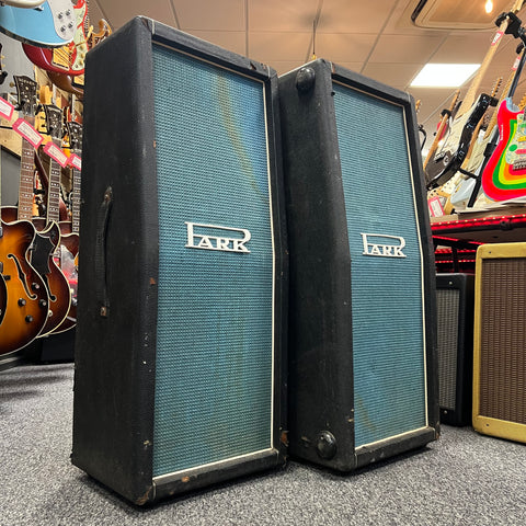 Park Basketweave Vertical 2x12" Speaker Cabinets 1970s (Pair)