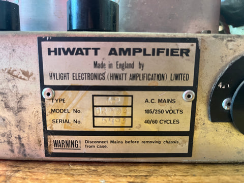 Hiwatt Custom 50 DR504 1977 Amp Head
