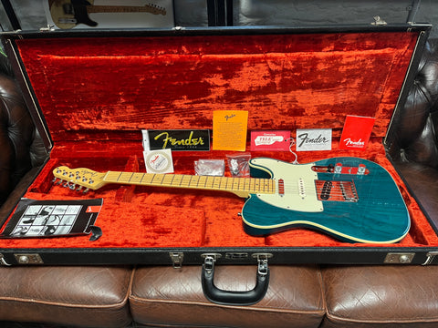 Fender American Deluxe Telecaster (3-Pickup) Maple Neck 1999 - Teal Green Transparent