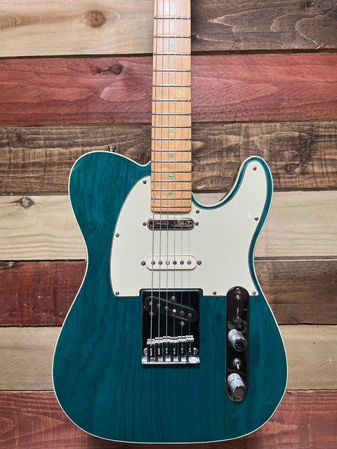 Fender American Deluxe Telecaster (3-Pickup) Maple Neck 1999 - Teal Green Transparent