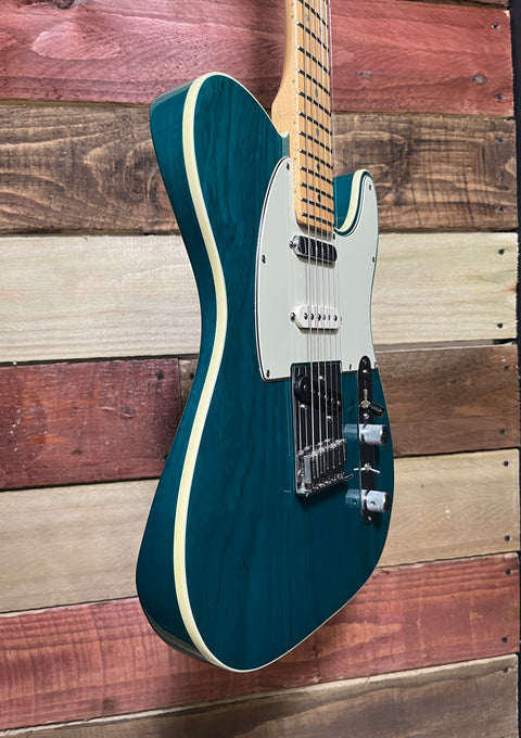 Fender American Deluxe Telecaster (3-Pickup) Maple Neck 1999 - Teal Green Transparent