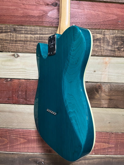 Fender American Deluxe Telecaster (3-Pickup) Maple Neck 1999 - Teal Green Transparent