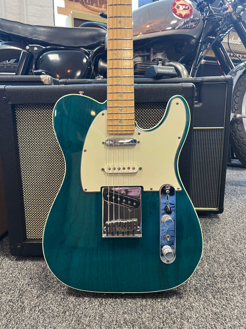 Fender American Deluxe Telecaster (3-Pickup) Maple Neck 1999 - Teal Green Transparent