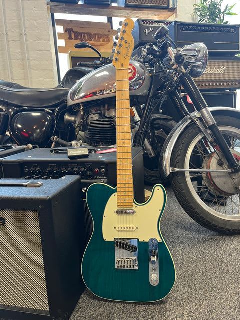 Fender American Deluxe Telecaster (3-Pickup) Maple Neck 1999 - Teal Green Transparent