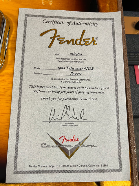 Fender Custom Shop "Custom" Telecaster NOS Abby '63 Pickups 2010 - Three Tone Sunburst