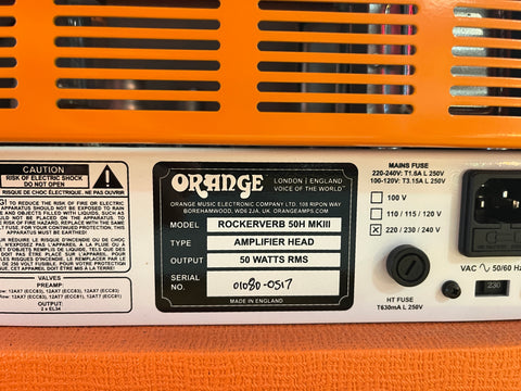 Orange Rockerverb 50 MK II 2-Channel 50-Watt Guitar Amp Head 2014 - Orange