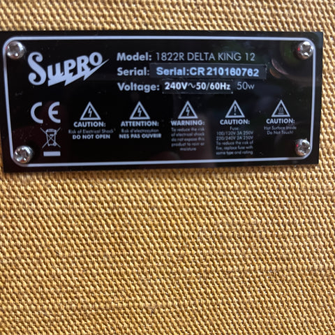 Supro 1822R Delta King 12 15-Watt 1x12" Guitar Combo 2025 Tweed