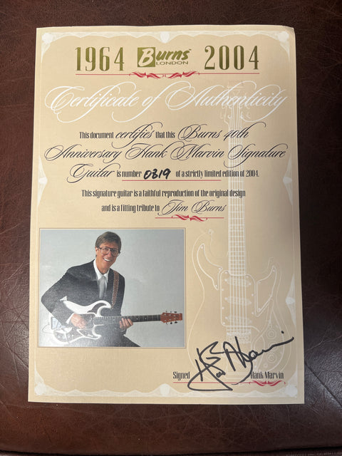 Burns The Marvin 40th anniversary legend 2004 Shadows white Number 819
