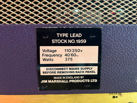 Marshall JMP 1959 Super Lead 2-Channel 100-Watt Guitar Amp Head 1973 Factory Purple Signed by Jim Marshall