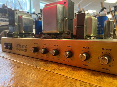 Marshall JCM 800 Lead Series Model 2203 100-Watt Master Volume Head 1986 original Black Tolex