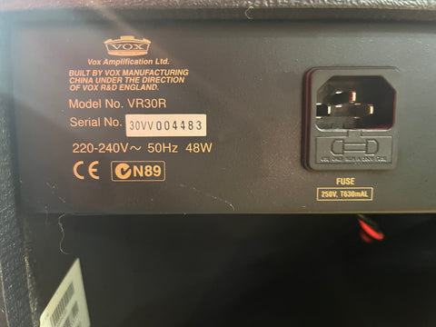 Vox VR30R Valve Reactor 2-Channel 30-Watt 1x10" Guitar Combo 2021