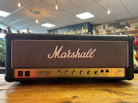 Marshall JCM 800 Lead Series Model 2203 100-Watt Master Volume Head 1986 original Black Tolex