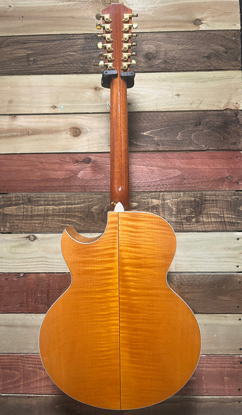 Taylor 655 12 String Maple Flame Florentine Cutaway Electro Acoustic Natural 1996