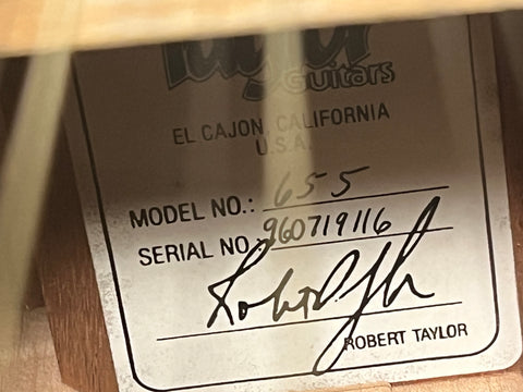 Taylor 655 12 String Maple Flame Florentine Cutaway Electro Acoustic Natural 1996