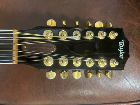 Taylor 655 12 String Maple Flame Florentine Cutaway Electro Acoustic Natural 1996