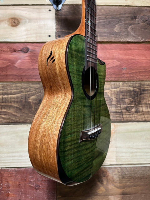 Flight Comet EQ-A Tenor Ukulele Solid Maple/Mango Tone Woods W/Pickup 2024 - Green Flame