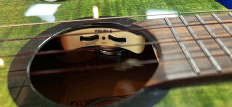 Flight Comet EQ-A Tenor Ukulele Solid Maple/Mango Tone Woods W/Pickup 2024 - Green Flame
