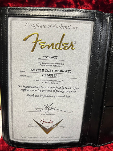 Fender Custom Shop 59' Custom "Esquire" Telecaster Relic Maple Neck 2023 - Natural