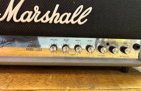 Marshall JCM25/50 "Silver Jubilee" Model 2553 2-Channel 50-Watt Guitar Amp Head 1988 - Silver