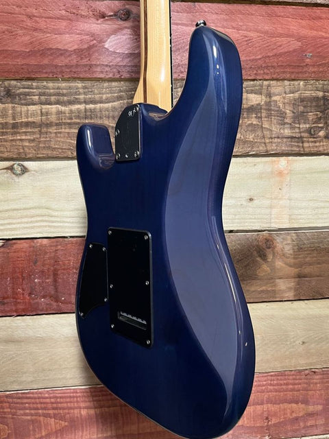 Fender American Deluxe Stratocaster QMT HSS with Rosewood Fretboard 2004 Cobalt Blue Transparent