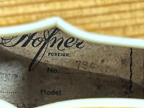 Hofner President E2 Thinline Blonde 1962