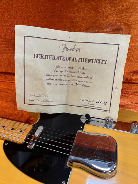Fender Telecaster 52 Re-Issue AVRI 2003 Butterscotch Ash