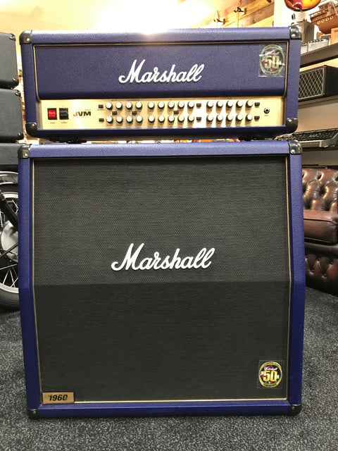 Marshall Limited Edition JVM 410JSB and 1960AJSB Joe Satriani Blue Half Stack