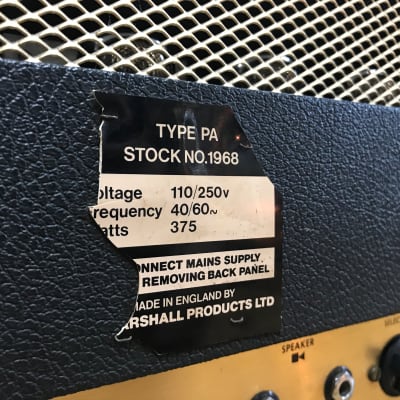 Marshall JMP Super PA 100 4-Channel 100-Watt Amp Head 1974